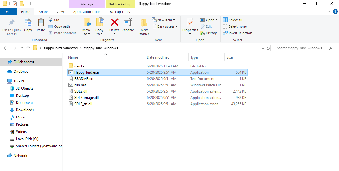 Zipped project directory